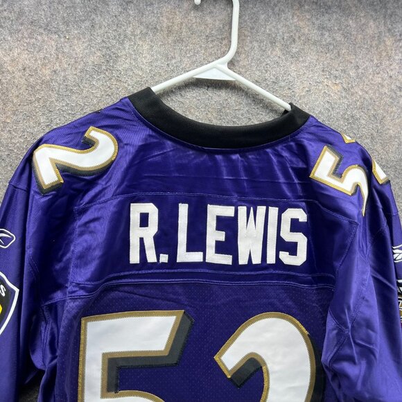 Ray Lewis Baltimore Ravens Jersey Men Medium Purple Authentic Reebok Football - Picture 10 of 11